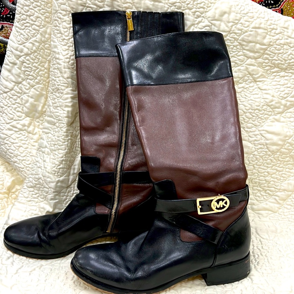 Michael Kors boots 2 tone brown and black